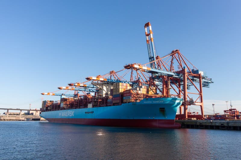 `shipping from China Maersk container ship port loading`